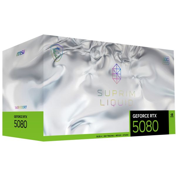 MSI SUPRIM GEFORCE RTX 5080 16G LIQUID SOC videokaart NVIDIA 16 GB GDDR7 (V531-007R)
