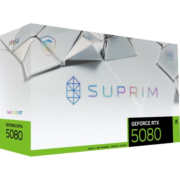 MSI SUPRIM GeForce RTX5080 16G SOC NVIDIA GeForce RTX 5080 16 GB GDDR7 (V531-009R)