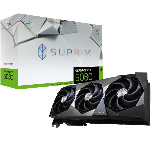 MSI SUPRIM GeForce RTX5080 16G SOC NVIDIA GeForce RTX 5080 16 GB GDDR7 (V531-009R) MSI SUPRIM GeForce RTX5080 16G SOC NVIDIA GeForce RTX 5080 16 GB GDDR7 (V531-009R)