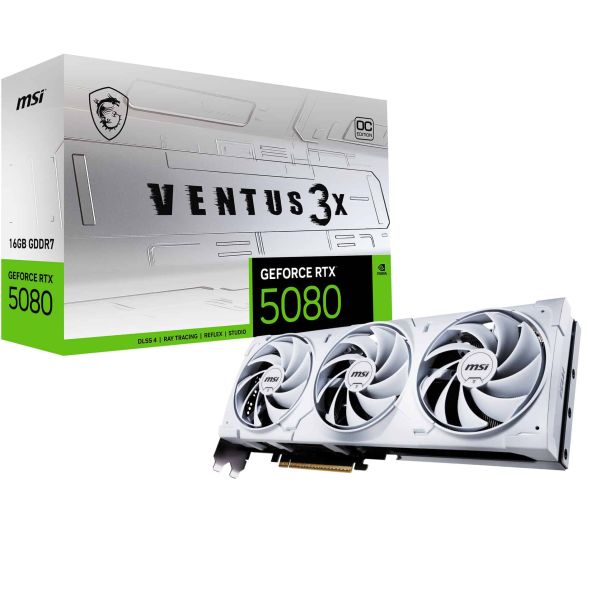 MSI VENTUS GEFORCE RTX 5080 16G 3X OC WHITE videokaart NVIDIA 16 GB GDDR7 (V531-062R)