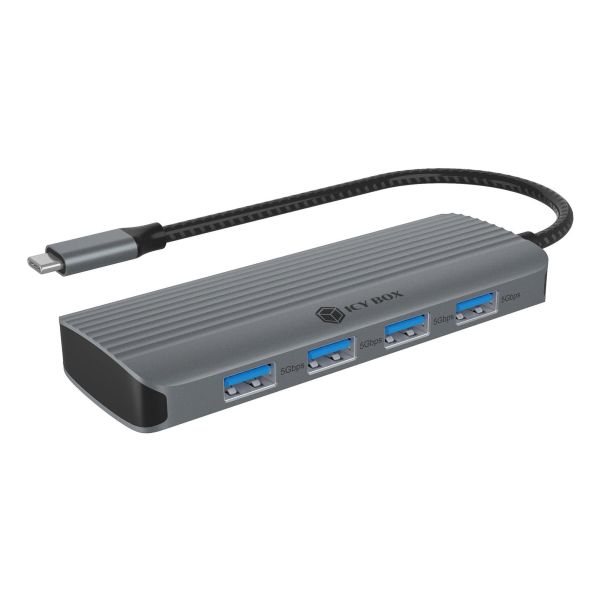 ICY BOX IB-DK4022a-CPD Bedraad USB 3.2 Gen 1 (3.1 Gen 1) Type-C Aluminium, Zilver (IB-DK4022A-CPD)