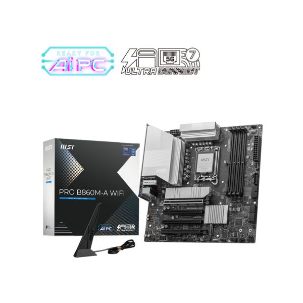 MSI PRO B860M-A WIFI moederbord Intel B860 LGA 1851 (Socket V1) micro ATX (PRO B860M-A WIFI) MSI PRO B860M-A WIFI moederbord Intel B860 LGA 1851 (Socket V1) micro ATX (PRO B860M-A WIFI)