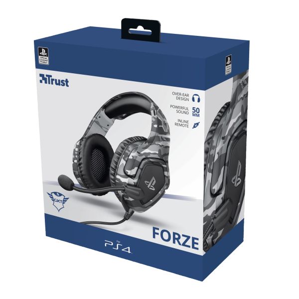 Trust GXT 488 Forze PS4 Headset Bedraad Hoofdband Gamen Zwart, Grijs (23531)