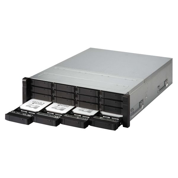 QNAP ES1640dc NAS Rack (3U) Intel® Xeon® E5 v2 familie E5-2420V2 DDR3 0 TB QNAP QES Zwart (ES1640DC-V2-E5-96G)