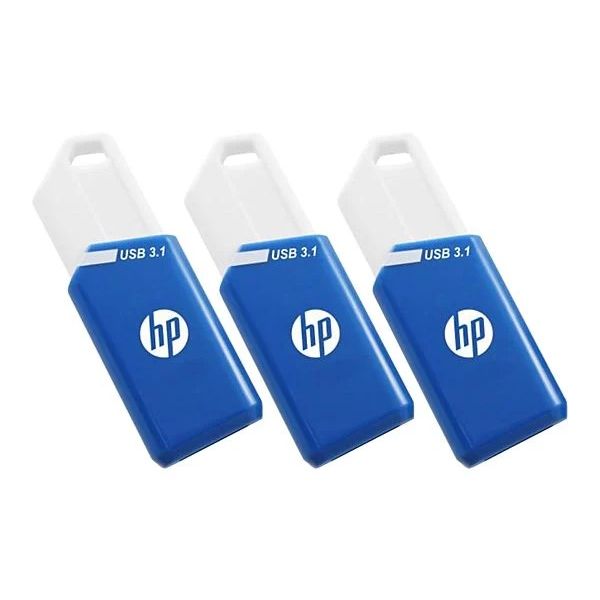 HP X755W PACK x3 USB flash drive 128 GB USB Type-A 3.2 Gen 1 (3.1 Gen 1) Blauw, Wit (P-HPFD755W128X3-GE)