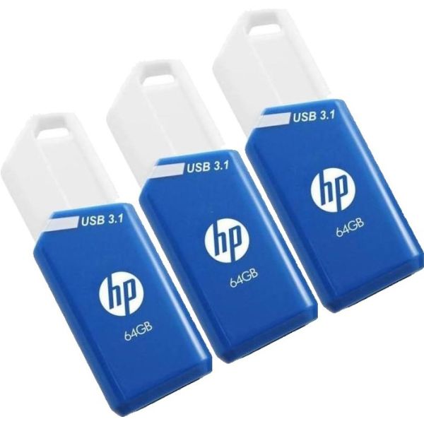 HP x755w Triple Pack USB flash drive 64 GB USB Type-A 3.2 Gen 1 (3.1 Gen 1) Blauw, Wit (P-HPFD755W64X3-GE) HP x755w Triple Pack USB flash drive 64 GB USB Type-A 3.2 Gen 1 (3.1 Gen 1) Blauw, Wit (P-HPFD755W64X3-GE)