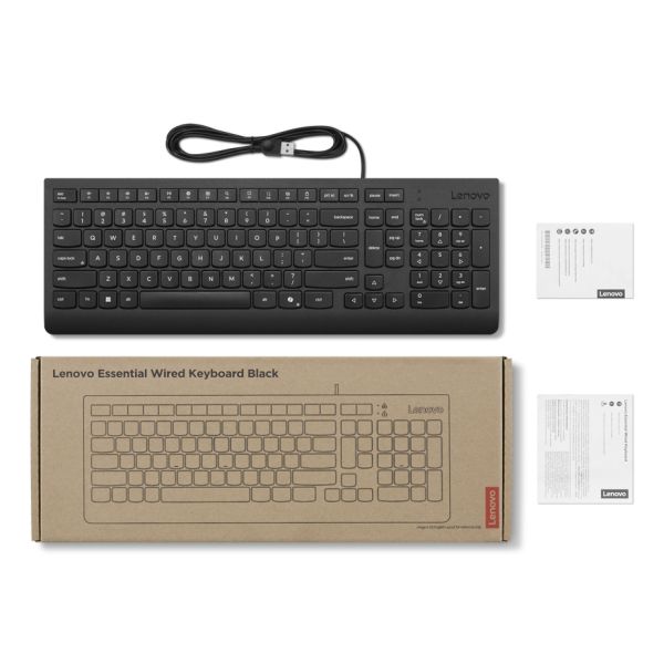 Lenovo 4Y41R64633 toetsenbord Thuis/Werk USB Amerikaans Engels Zwart (4Y41R64633)