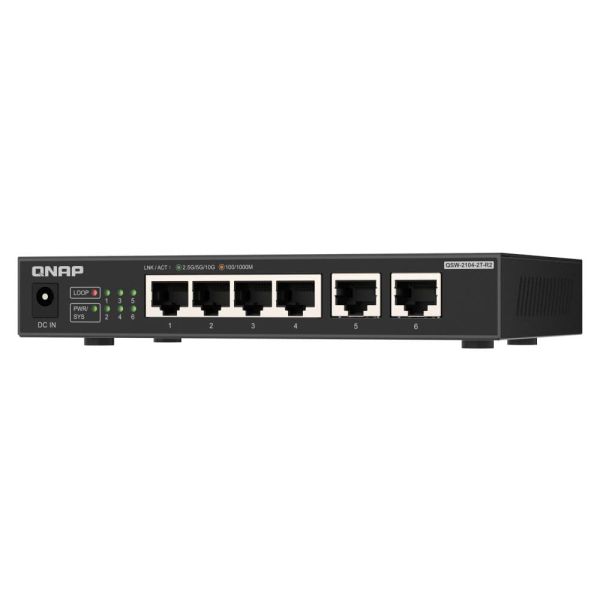 QNAP QSW-2104-2T-R2 netwerk-switch Unmanaged 10G Ethernet (100/1000/10000) Desktop Zwart (QSW-2104-2T-R2)