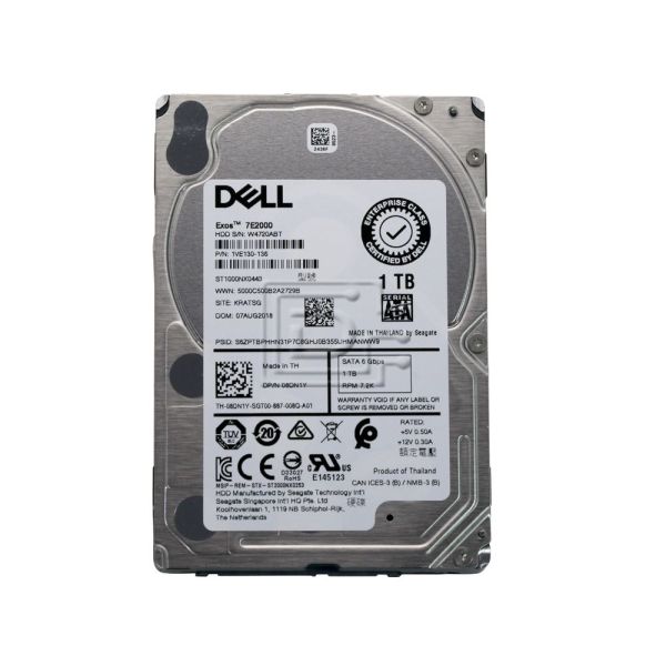 Dell 1TB 7.2K 6G 2.5INCH SATA HDD (08DN1Y-RFB)