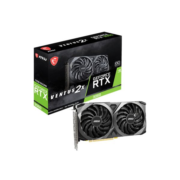 MSI VENTUS GeForce RTX 3060 2X 12G OC NVIDIA 12 GB GDDR6 (RTX3060VENT2X12GOC)