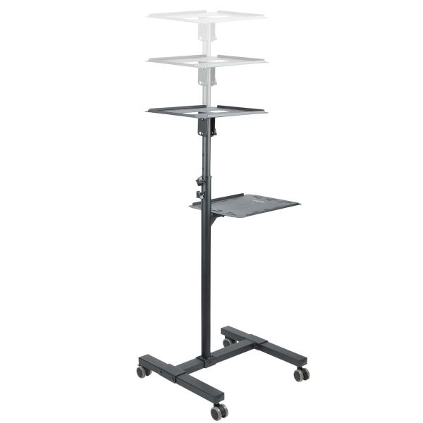 StarTech.com Beamertafel - Stevige Verrijdbare Laptop en Projectietafel (2x 10kg/schap) - Presentatiewagen/Computer Trolley/AV Projector Stand - In Hoogte Verstelbaar / Zwenkwielen met Rem (ADJPROJCART)