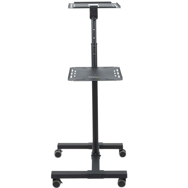StarTech.com Beamertafel - Stevige Verrijdbare Laptop en Projectietafel (2x 10kg/schap) - Presentatiewagen/Computer Trolley/AV Projector Stand - In Hoogte Verstelbaar / Zwenkwielen met Rem (ADJPROJCART)