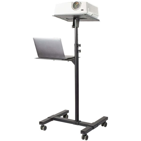 StarTech.com Beamertafel - Stevige Verrijdbare Laptop en Projectietafel (2x 10kg/schap) - Presentatiewagen/Computer Trolley/AV Projector Stand - In Hoogte Verstelbaar / Zwenkwielen met Rem (ADJPROJCART)