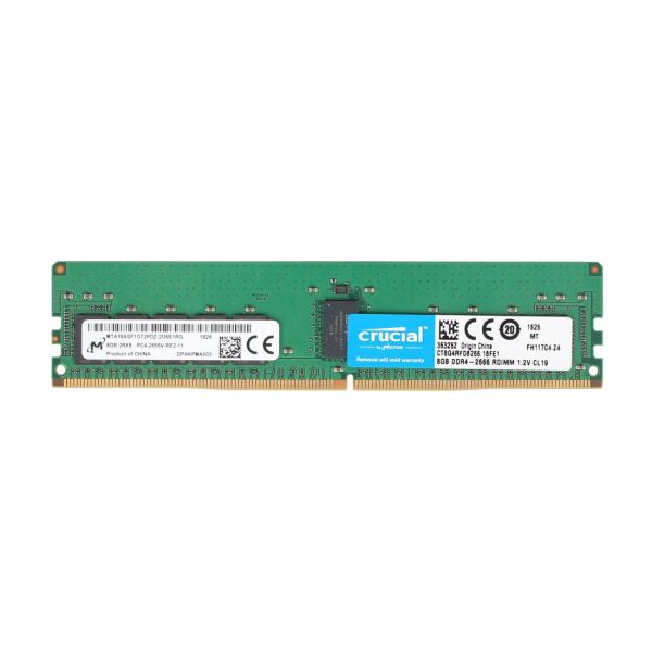 CRUCIAL 8GB (1*8GB) 2XR8 PC4-21300V-R DDR4-2666MHZ 1.2V RDIMM (CT8G4RFD8266)