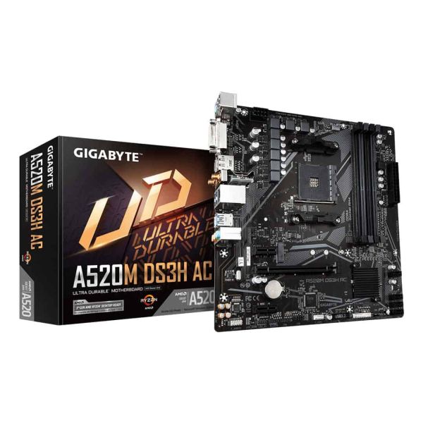 GIGABYTE A520M DS3H AC moederbord AMD A520 Socket AM4 micro ATX (A520M DS3H AC)