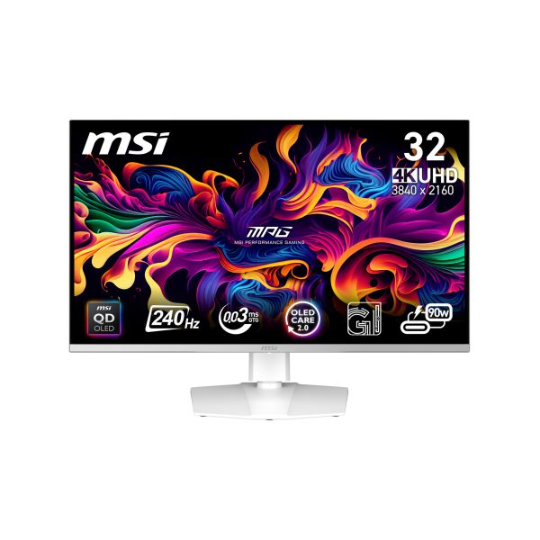 MSI MPG 321URXWDE QD-OLED computer monitor 80 cm (31.5") 3840 x 2160 Pixels 4K Ultra HD Wit (9S6-3DD29A-023)