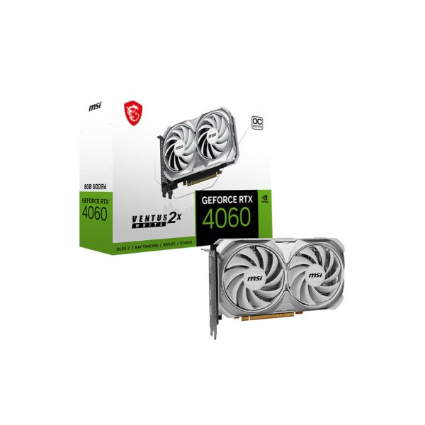 MSI VENTUS GeForce RTX 4060 2X WHITE 8G OC NVIDIA 8 GB GDDR6 (RTX4060VENTWH)