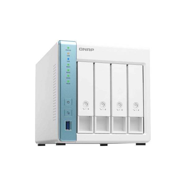 QNAP TS-431P3 NAS Tower Annapurna Labs Alpine AL-314 2 GB DDR3 0 TB QNAP Turbo System Turkoois, Wit (TS-431P3-2G)
