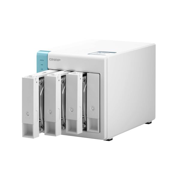 QNAP TS-431P3 NAS Tower Annapurna Labs Alpine AL-314 2 GB DDR3 0 TB QNAP Turbo System Turkoois, Wit (TS-431P3-2G)