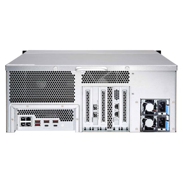 QNAP TS-h2483XU-RP NAS Rack (4U) Intel Xeon E E-2236 128 GB DDR4 0 TB QuTS hero Zwart (TSH2483XURPE2236128G)