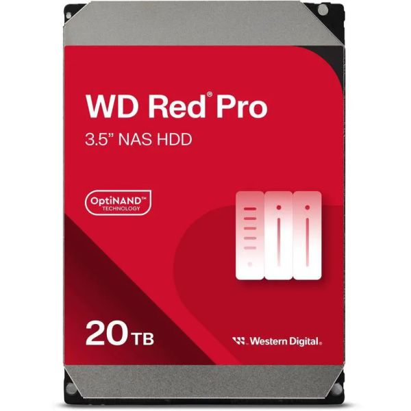 Western Digital WD Red Pro WD202KFGX - Hard drive - Enterprise - 20 TB - internal - 3.5 inch (8.9 cm) (WD202KFGX)