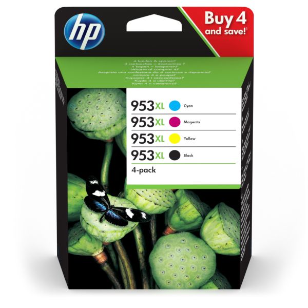 HP 953XL inktcartridge Origineel Hoog (XL) rendement Zwart, Cyaan, Magenta, Geel (3HZ52AE)