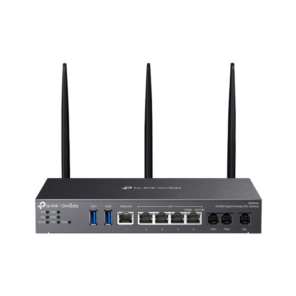 TP-Link Omada AX3000 draadloze router Gigabit Ethernet Dual-band (2.4 GHz / 5 GHz) Zwart (DR3650V) TP-Link Omada AX3000 draadloze router Gigabit Ethernet Dual-band (2.4 GHz / 5 GHz) Zwart (DR3650V)