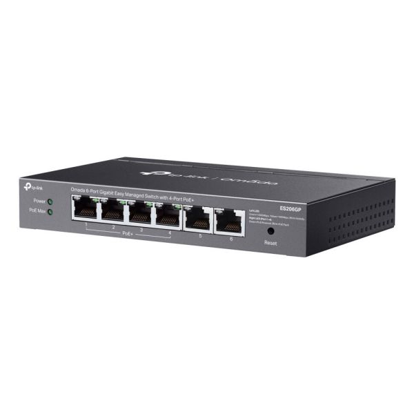 TP-Link Omada ES206GP netwerk-switch Managed Gigabit Ethernet (10/100/1000) Power over Ethernet (PoE) Zwart (ES206GP)
