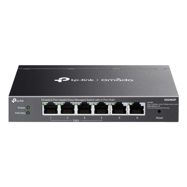 TP-Link Omada ES206GP netwerk-switch Managed Gigabit Ethernet (10/100/1000) Power over Ethernet (PoE) Zwart (ES206GP) TP-Link Omada ES206GP netwerk-switch Managed Gigabit Ethernet (10/100/1000) Power over Ethernet (PoE) Zwart (ES206GP)