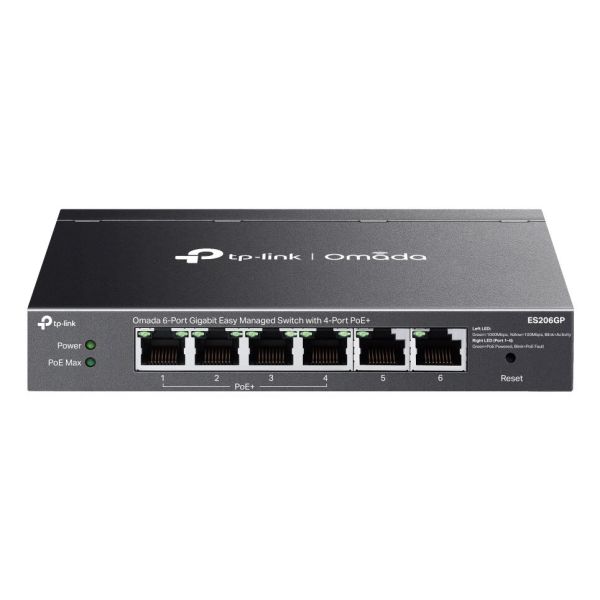 TP-Link Omada ES206GP netwerk-switch Managed Gigabit Ethernet (10/100/1000) Power over Ethernet (PoE) Zwart (ES206GP)