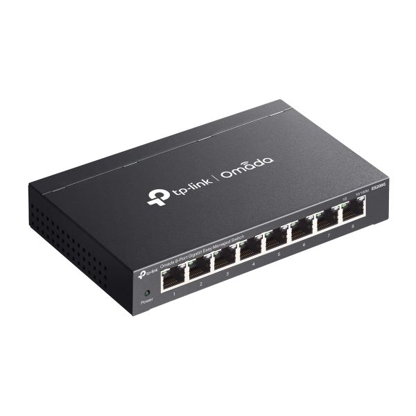 TP-Link ES208G netwerk-switch Managed Gigabit Ethernet (10/100/1000) Zwart (ES208G)