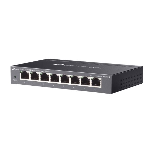TP-Link ES208G netwerk-switch Managed Gigabit Ethernet (10/100/1000) Zwart (ES208G)
