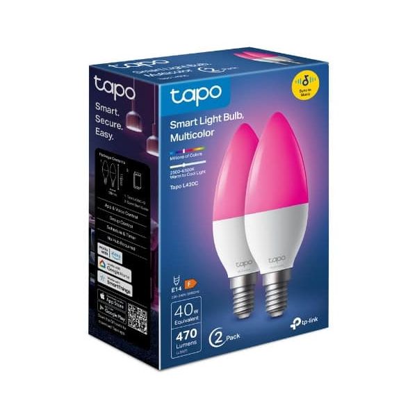 TP-Link Tapo L430C LED-lamp Multi 6500 K 4,8 W E14 F (TAPO L430C(2-PACK))