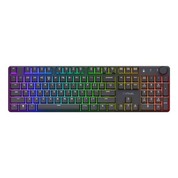 Trust GXT 868 Torix Gaming Toetsenbord - Mechanisch toetsenbord – Draadloos en Bluetooth – QWERTY US-indeling – Zwart (25368)