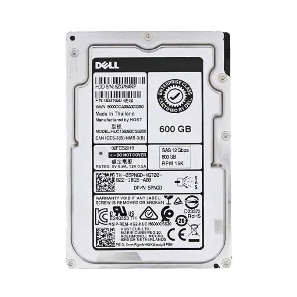 Dell HD 600G 152N IS12 2.5 H-KCF EC (5PNGD-RFB)