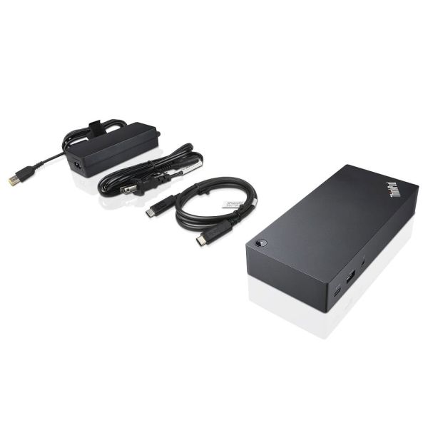 Lenovo 40A90090EU laptop dock & poortreplicator Bedraad USB 3.2 Gen 1 (3.1 Gen 1) Type-C Zwart (40A90090EU)