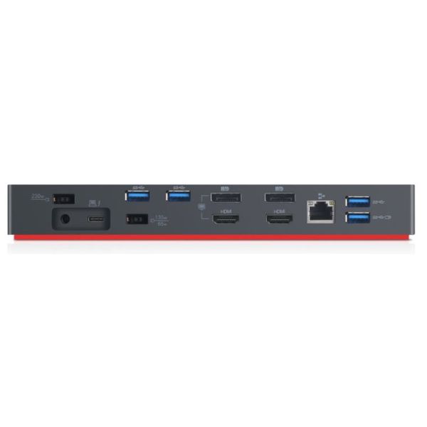 Lenovo 40AN0135EU laptop dock & poortreplicator Bedraad Thunderbolt 3 Zwart, Rood (40AN0135EU)
