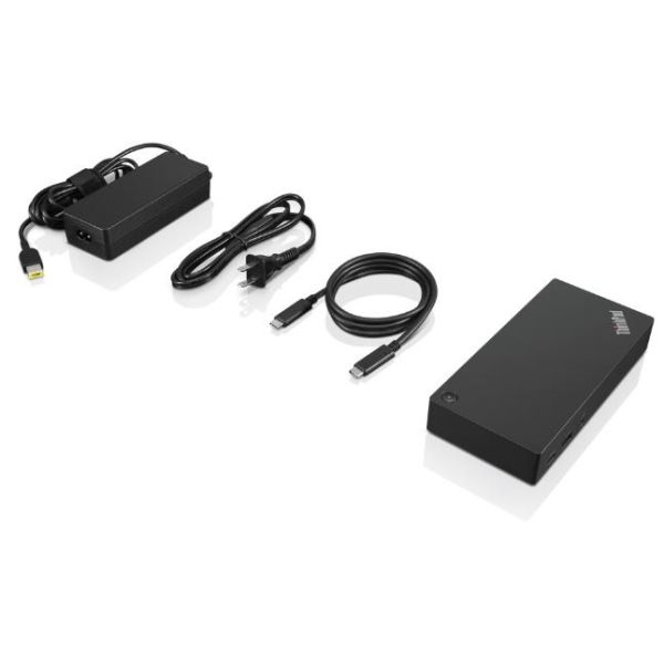 Lenovo 40AS0090EU laptop dock & poortreplicator Bedraad USB 3.2 Gen 1 (3.1 Gen 1) Type-C Zwart (40AS0090EU)