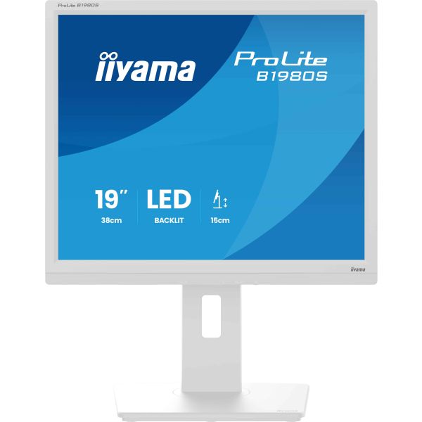 iiyama ProLite B1980S-W1 computer monitor 48,3 cm (19") 1280 x 1024 Pixels SVGA LED Wit (B1980S-W1) iiyama ProLite B1980S-W1 computer monitor 48,3 cm (19") 1280 x 1024 Pixels SVGA LED Wit (B1980S-W1)