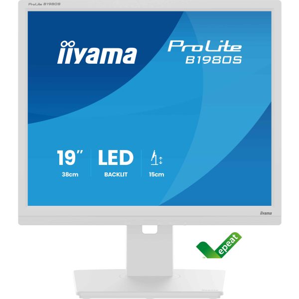iiyama ProLite B1980S-W1 computer monitor 48,3 cm (19") 1280 x 1024 Pixels SVGA LED Wit (B1980S-W1) iiyama ProLite B1980S-W1 computer monitor 48,3 cm (19") 1280 x 1024 Pixels SVGA LED Wit (B1980S-W1)