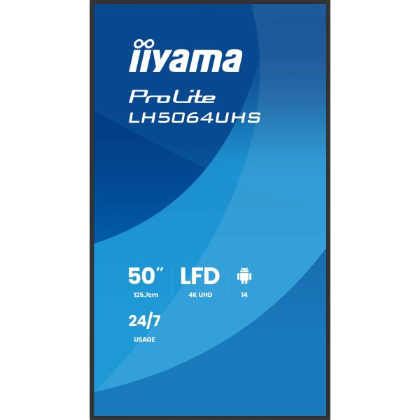 iiyama LH5064UHS-B1AG beeldkrant Digitale signage flatscreen 127 cm (50") Wifi 500 cd/m² 4K Ultra HD Zwart Type processor Android 24/7 (LH5064UHS-B1AG) 1/13 iiyama LH5064UHS-B1AG beeldkrant Digitale signage flatscreen 127 cm (50") Wifi 500 cd/m² 4K Ultra HD Zwart Type processor Android 24/7 (LH5064UHS-B1AG)
