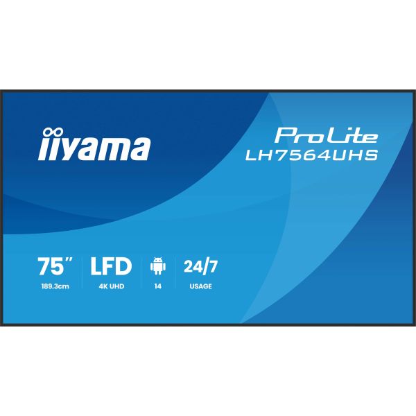 iiyama LH7564UHS-B1AG beeldkrant Digitale signage flatscreen 190,5 cm (75") Wifi 500 cd/m² 4K Ultra HD Zwart Type processor Android 24/7 (LH7564UHS-B1AG) 13/14 iiyama LH7564UHS-B1AG beeldkrant Digitale signage flatscreen 190,5 cm (75") Wifi 500 cd/m² 4K Ultra HD Zwart Type processor Android 24/7 (LH7564UHS-B1AG)