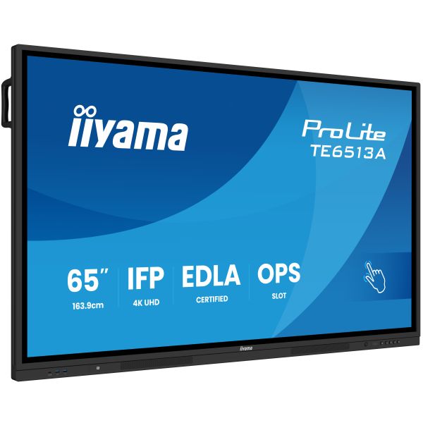 iiyama TE6513A-B1AG beeldkrant Interactief flatscreen 163,8 cm (64.5") Wifi 500 cd/m² 4K Ultra HD Zwart Touchscreen Type processor Android 18/7 (TE6513A-B1AG)