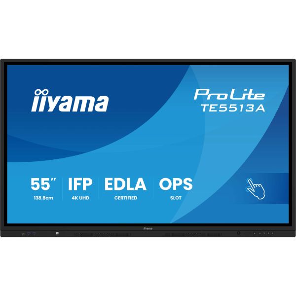 iiyama TE8613A-B1AG beeldkrant Interactief flatscreen 2,17 m (85.6") Wifi 450 cd/m² 4K Ultra HD Zwart Touchscreen Type processor Android 18/7 (TE8613A-B1AG)