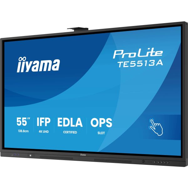 iiyama TE8613A-B1AG beeldkrant Interactief flatscreen 2,17 m (85.6") Wifi 450 cd/m² 4K Ultra HD Zwart Touchscreen Type processor Android 18/7 (TE8613A-B1AG)