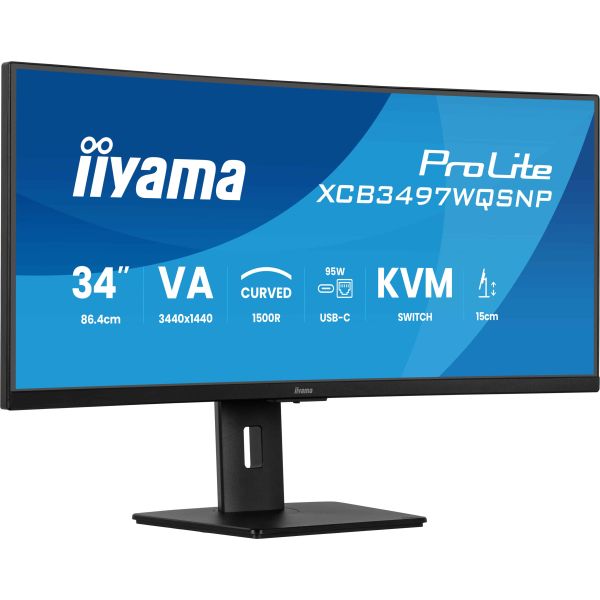 iiyama ProLite XCB3497WQSNP-B1 computer monitor 86,4 cm (34") 3440 x 1440 Pixels UltraWide Quad HD LED Zwart (XCB3497WQSNP-B1) iiyama ProLite XCB3497WQSNP-B1 computer monitor 86,4 cm (34") 3440 x 1440 Pixels UltraWide Quad HD LED Zwart (XCB3497WQSNP-B1)