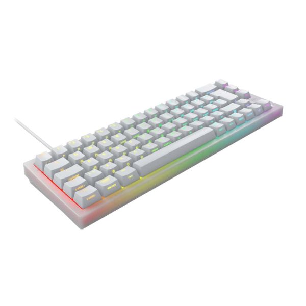 CHERRY K5V2 Compact toetsenbord Gamen USB QWERTY Scandinavisch Wit (CX-K5V2-RGB-CPT-TPWHITE-R-NOR)
