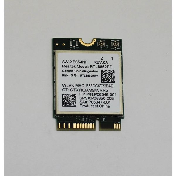 HP SKO-WLAN 6 11AX RTK RTL8852BE-VT+BT5.4 (P06350-001)