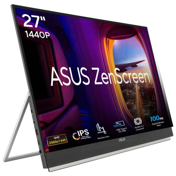 ASUS ZenScreen MB27ACF computer monitor 68,6 cm (27") 2560 x 1440 Pixels Quad HD LCD Zwart (90LM0AU5-B01A71)