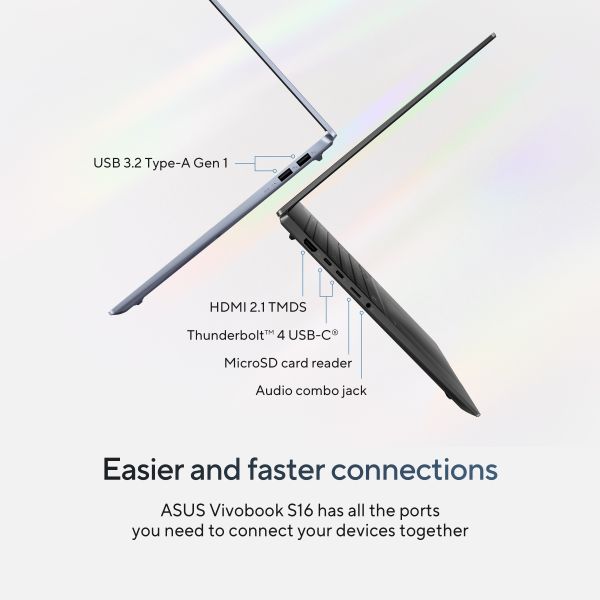 ASUS Vivobook S 16 OLED S5606CA-RI045W Intel Core Ultra 7 255H Laptop 40,6 cm (16") 3K 32 GB LPDDR5x-SDRAM 1 TB SSD Wi-Fi 7 (802.11be) Windows 11 Home Zwart (90NB1553-M007S0)